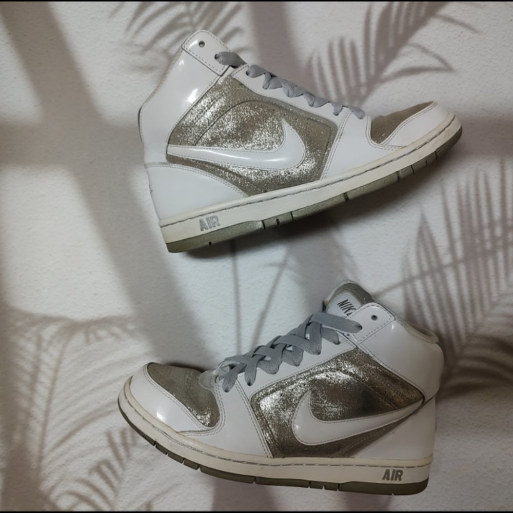 Nike Women's Air Prestige II Athletic Shoes Gray 349443-111 Lace Up High Top